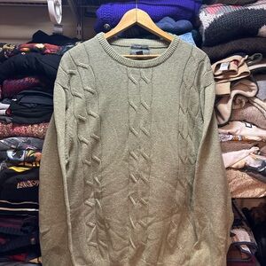 Lyle & Scott Scotland Men's 100% Combed Cotton Fisherman Cable Knit Sweater L